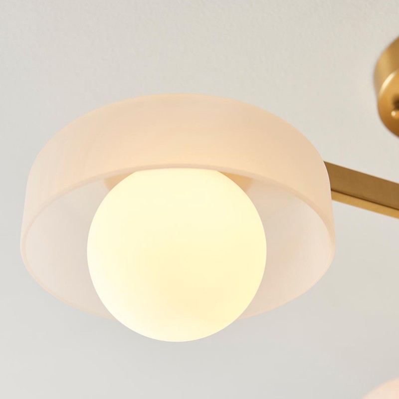 - Boss - Brushed Aged Brass 3 Light Centre Fitting with Frosted & Opal Glass Endon-120631 - Boss - Brushed Aged Brass 3 Light Centre Fitting with Frosted & Opal Glass