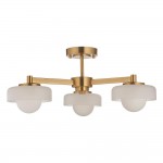 Boss - Brushed Aged Brass 3 Light Centre Fitting with Frosted & Opal Glass Boss - Brushed Aged Brass 3 Light Centre Fitting with Frosted & Opal Glass