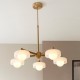 - Boss - Brushed Aged Brass 5 Light Centre Fitting with Frosted & Opal Glass Endon-120632 - Boss - Brushed Aged Brass 5 Light Centre Fitting with Frosted & Opal Glass