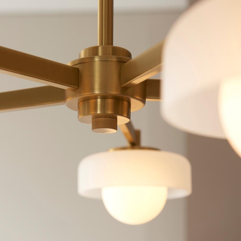 - Boss - Brushed Aged Brass 5 Light Centre Fitting with Frosted & Opal Glass Endon-120632 - Boss - Brushed Aged Brass 5 Light Centre Fitting with Frosted & Opal Glass