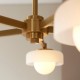 - Boss - Brushed Aged Brass 5 Light Centre Fitting with Frosted & Opal Glass Endon-120632 - Boss - Brushed Aged Brass 5 Light Centre Fitting with Frosted & Opal Glass