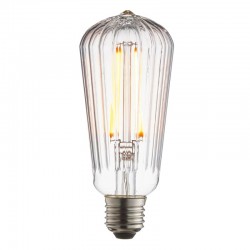 Endon - E27 Clear Ribbed Pear Shape Bulb 4W - 470 lm