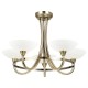 Endon-CAGNEY-5AB - Cagney - Antique Brass & White Glass 5 Light Centre Fitting