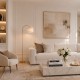 Endon-110645 - Carlson - Warm Brass Floor Lamp with Natural Linen Shade