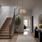 Ridgeton - Antique Brass 5 Light Pendant with Ribbed Glass
