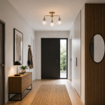 Ashcroft Ribbed - Brushed Aged Brass 3 Light Semi Flush with Clear Ribbed Glass