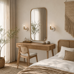 Travi - Natural Travertine Stone Wall Lamp with Clear Glass