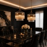 Marietta - Antique Brass 3 Light Centre Fitting with Clear Glass Rods