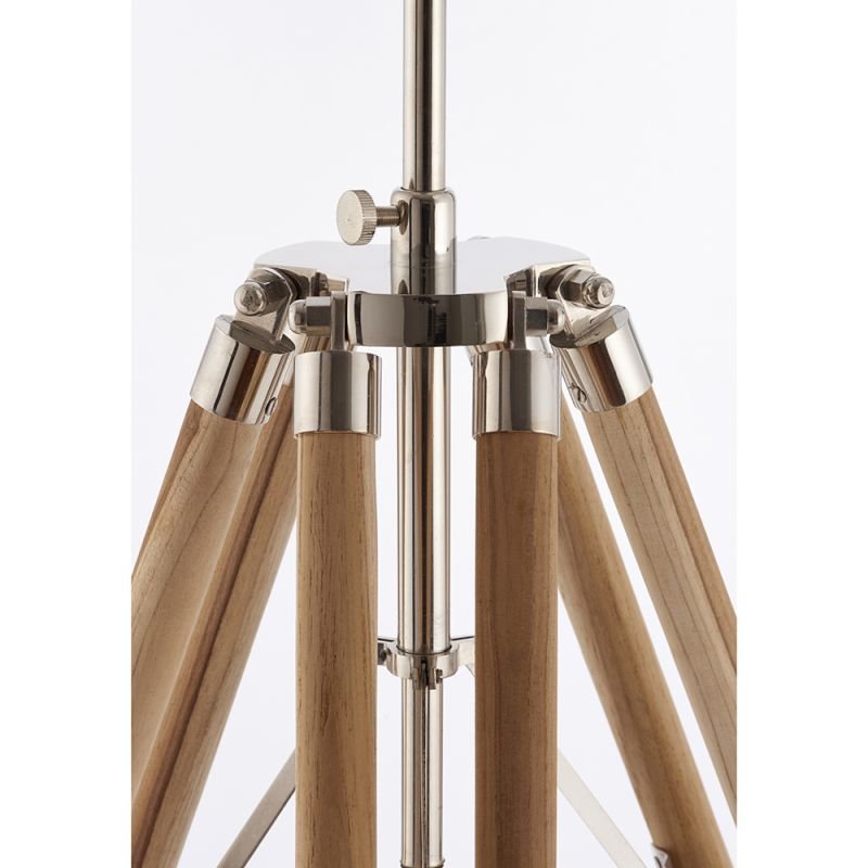 Table & Floor Lamp - Tripod - Floor Lamp Base Only - Light Wood & Bright Nickel Endon-EH-TRIPOD-FLNA - Tripod - Floor Lamp Base Only - Light Wood & Bright Nickel