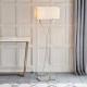 Table & Floor Lamp - Vienna - Beige & Polished Nickel 2 Light Floor Lamp Endon-Collection-63747 - Vienna - Beige & Polished Nickel 2 Light Floor Lamp