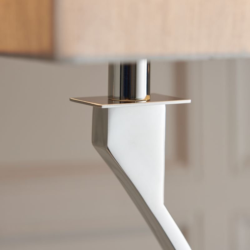 Table & Floor Lamp - Vienna - Beige & Polished Nickel 2 Light Floor Lamp Endon-Collection-63747 - Vienna - Beige & Polished Nickel 2 Light Floor Lamp