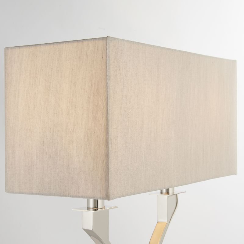 Table & Floor Lamp - Vienna - Beige & Polished Nickel 2 Light Table Lamp Endon-Collection-63748 - Vienna - Beige & Polished Nickel 2 Light Table Lamp