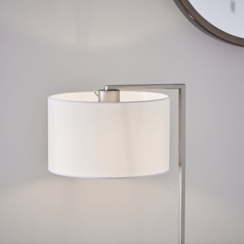 Table & Floor Lamp - Daley - Vintage White Shade & Nickel Table Lamp Endon-Collection-67634 - Daley - Vintage White Shade & Nickel Table Lamp
