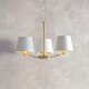 Ceiling Lights - Harvey - Vintage White & Satin Gold 3 Light Centre Fitting Endon-Collection-67735 - Harvey - Vintage White & Satin Gold 3 Light Centre Fitting