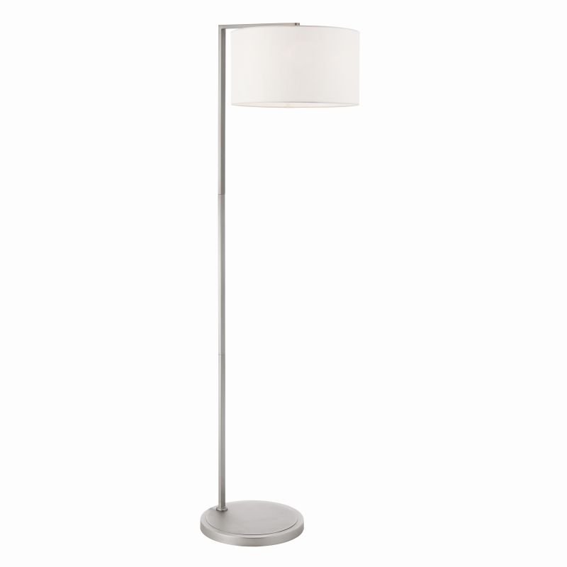 Table & Floor Lamp - Daley - Vintage White Shade & Nickel Floor Lamp Endon-Collection-69052 - Daley - Vintage White Shade & Nickel Floor Lamp