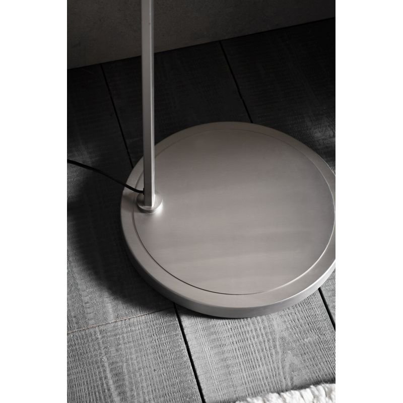 Table & Floor Lamp - Daley - Vintage White Shade & Nickel Floor Lamp Endon-Collection-69052 - Daley - Vintage White Shade & Nickel Floor Lamp