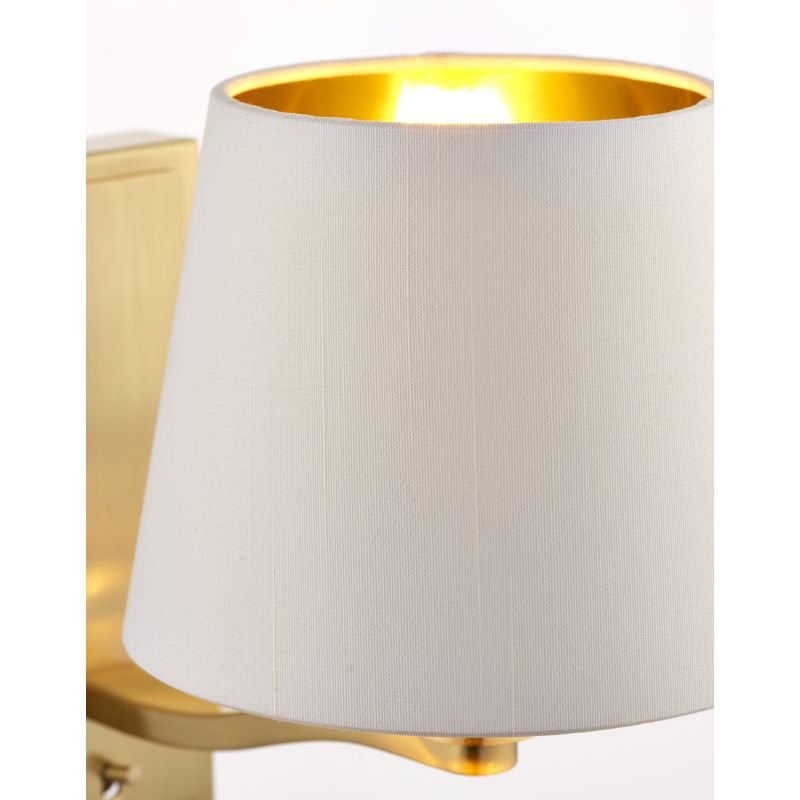 Endon-Collection-69092 - Harvey - Vintage White & Satin Gold Wall Lamp with LED