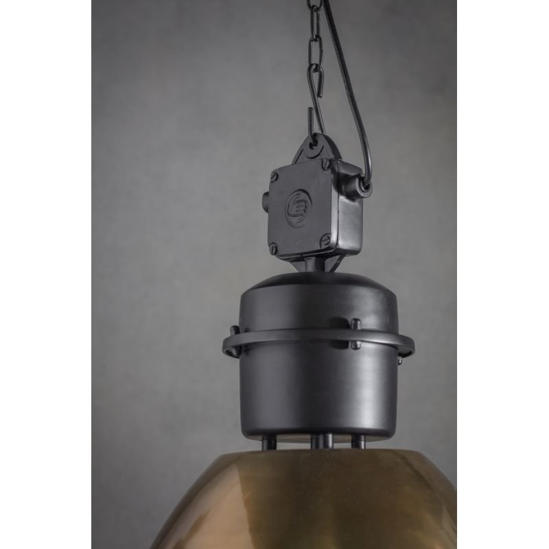 Ceiling Lights - Ford - Antique Brass & Black Single Pendant Endon-Collection-69773 - Ford - Antique Brass & Black Single Pendant