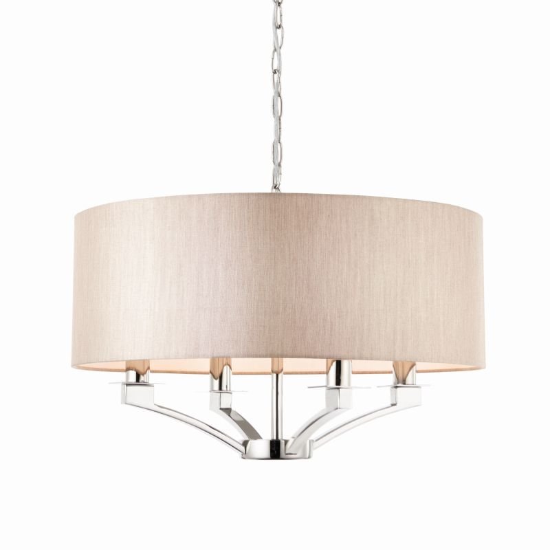 Endon-Collection-70074 - Vienna - Beige & Polished Nickel 4 Light Pendant