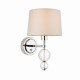 Wall Lights - Darlaston - Grey Shade & Polished Nickel Wall Lamp Endon-Collection-70362 - Darlaston - Grey Shade & Polished Nickel Wall Lamp