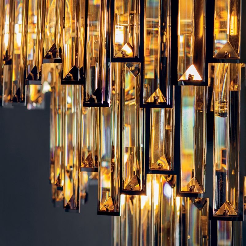 Ceiling Lights - Viviana - Champagne Crystal & Chrome 15 Light Pendant Endon-Collection-72746 - Viviana - Champagne Crystal & Chrome 15 Light Pendant