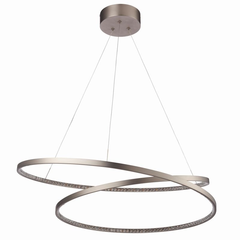 Ceiling Lights - Eternity - LED Crystal & Matt Nickel Pendant Endon-Collection-72969 - Eternity - LED Crystal & Matt Nickel Pendant