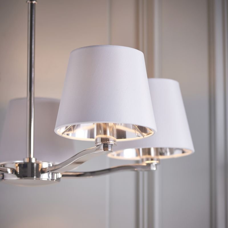 Ceiling Lights - Harvey - Vintage White & Bright Nickel 5 Light Centre Fitting Endon-Collection-73022 - Harvey - Vintage White & Bright Nickel 5 Light Centre Fitting