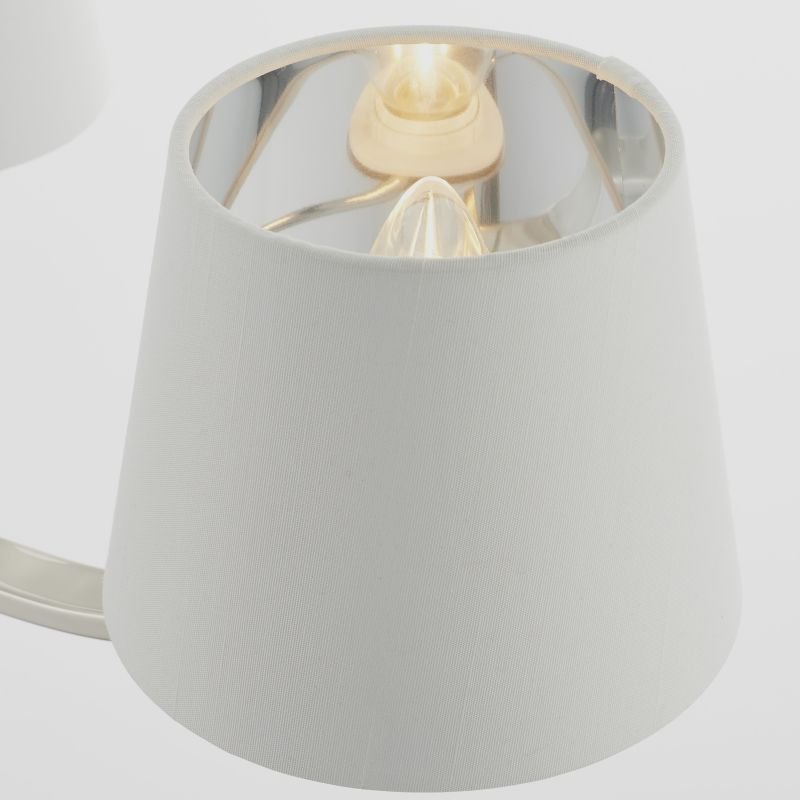 Ceiling Lights - Harvey - Vintage White & Bright Nickel 3 Light Centre Fitting Endon-Collection-73023 - Harvey - Vintage White & Bright Nickel 3 Light Centre Fitting