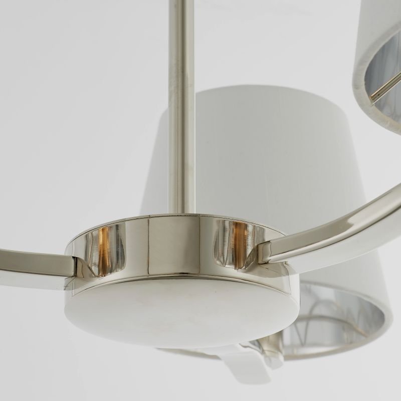 Ceiling Lights - Harvey - Vintage White & Bright Nickel 3 Light Centre Fitting Endon-Collection-73023 - Harvey - Vintage White & Bright Nickel 3 Light Centre Fitting