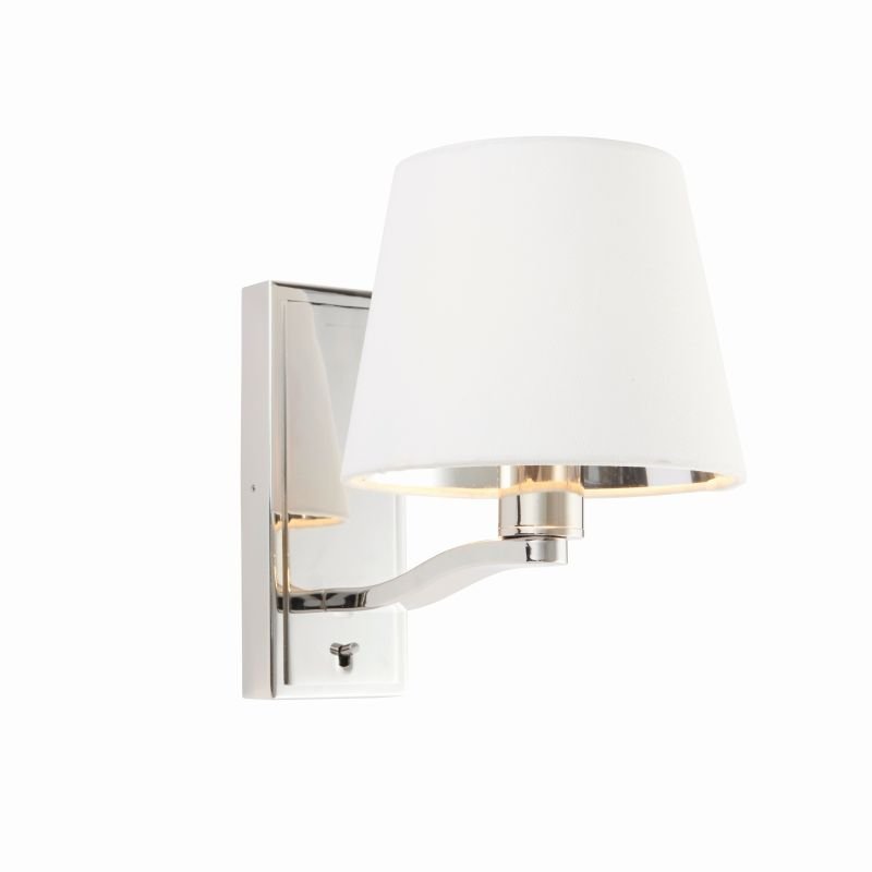 Wall Lights - Harvey - Vintage White & Bright Nickel Wall Lamp Endon-Collection-73026 - Harvey - Vintage White & Bright Nickel Wall Lamp