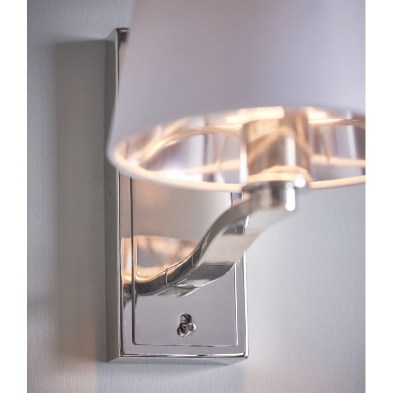 Wall Lights - Harvey - Vintage White & Bright Nickel Wall Lamp Endon-Collection-73026 - Harvey - Vintage White & Bright Nickel Wall Lamp