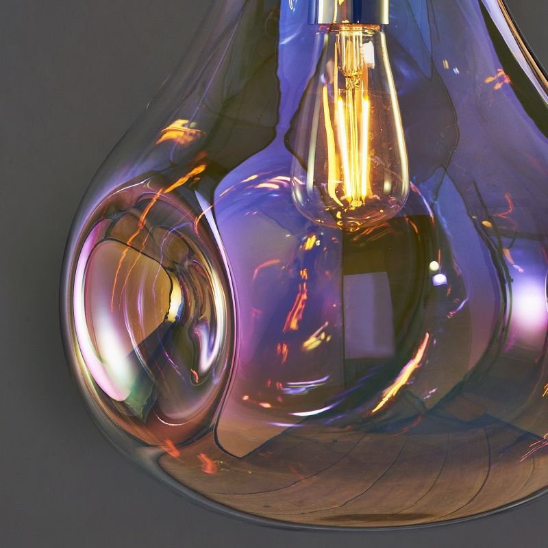 Ceiling Lights - Lava - Multicolour Dimpled Glass & Chrome Pendant Endon-Collection-75664 - Lava - Multicolour Dimpled Glass & Chrome Pendant