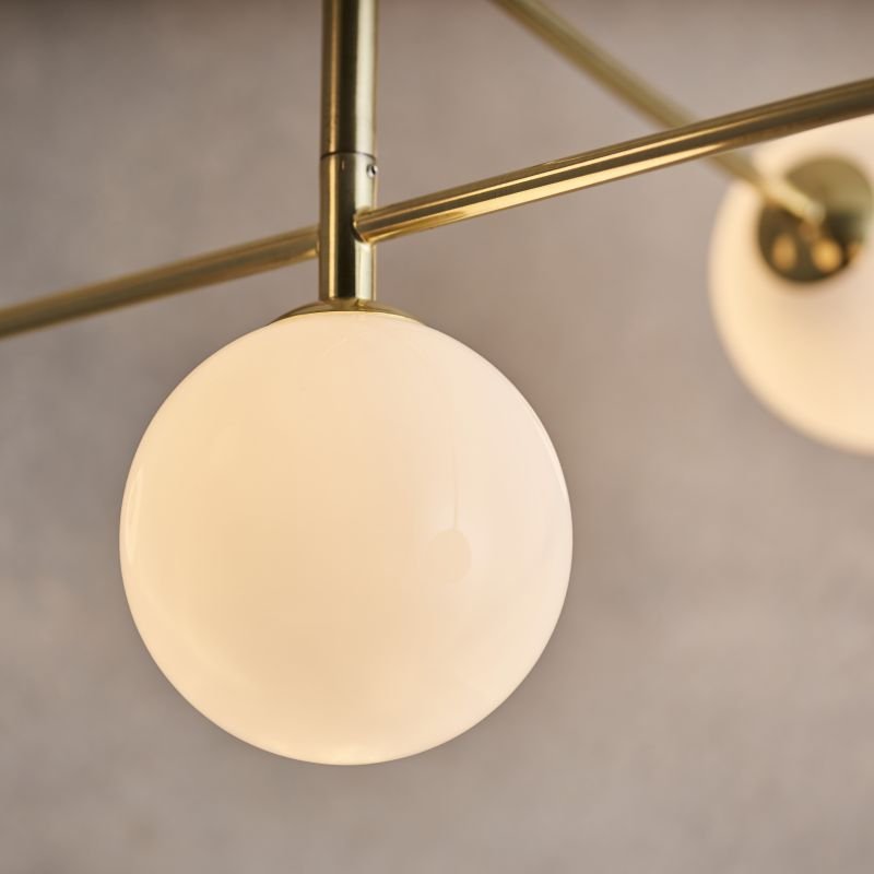 Ceiling Lights - Otto - White Glass & Brushed Gold 5 Light Centre Fitting Endon-Collection-75939 - Otto - White Glass & Brushed Gold 5 Light Centre Fitting