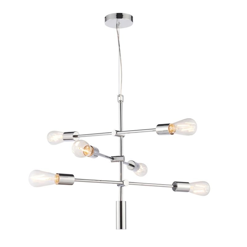Ceiling Lights - Rubens - Polished Chrome 6 Light Centre Fitting Endon-Collection-75940 - Rubens - Polished Chrome 6 Light Centre Fitting