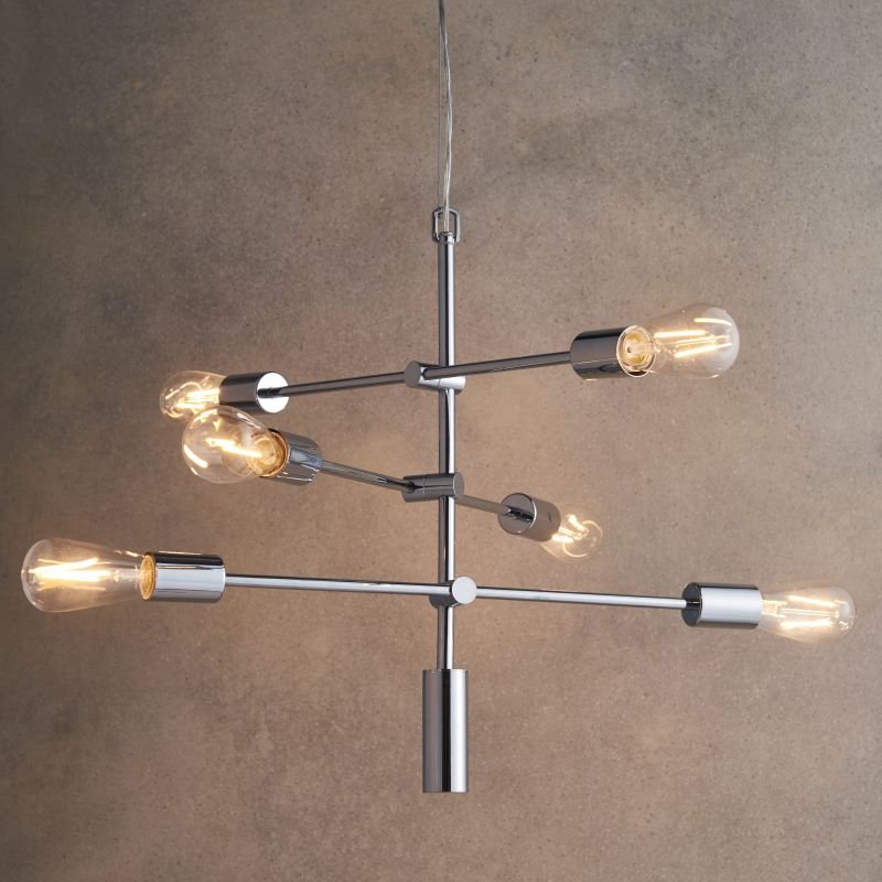 Ceiling Lights - Rubens - Polished Chrome 6 Light Centre Fitting Endon-Collection-75940 - Rubens - Polished Chrome 6 Light Centre Fitting