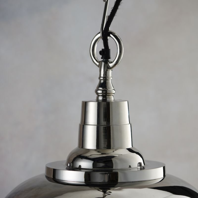 Ceiling Lights - Langley - Bright Nickel & Clear Glass Fisherman Pendant Endon-Collection-75957 - Langley - Bright Nickel & Clear Glass Fisherman Pendant