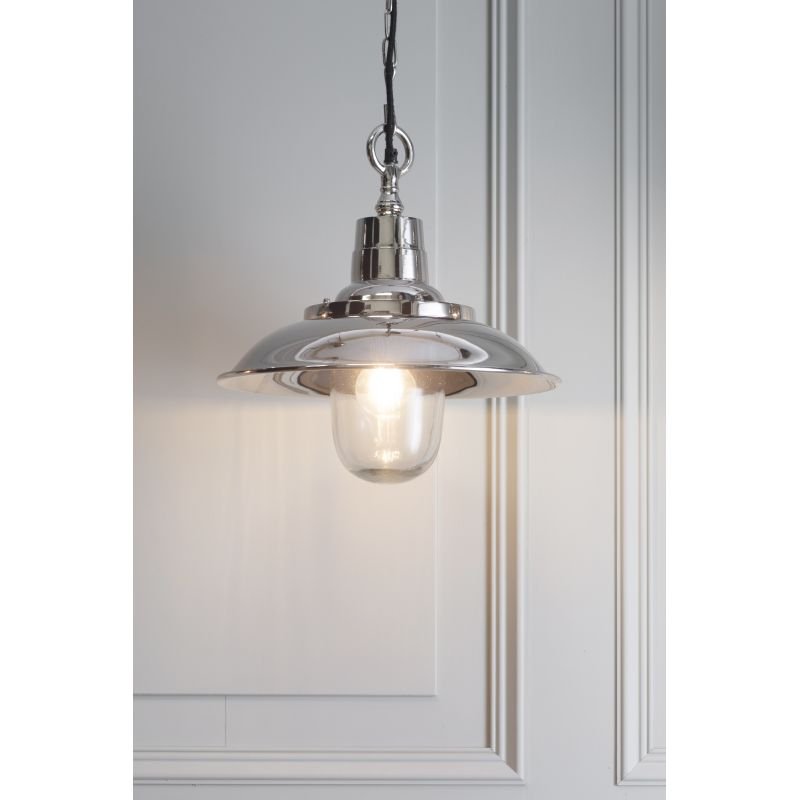 Ceiling Lights - Langley - Bright Nickel & Clear Glass Fisherman Pendant Endon-Collection-75957 - Langley - Bright Nickel & Clear Glass Fisherman Pendant
