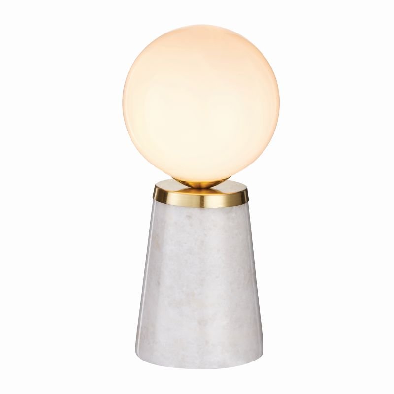 Endon-Collection-75968 - Otto - White Glass, Gold and White Marble Table Lamp
