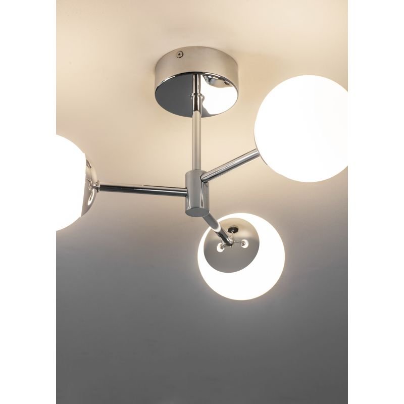 Bathroom Lights - Vetro - LED White Glass & Polished Chrome 3 Light Semi Flush Endon-Collection-76299 - Vetro - LED White Glass & Polished Chrome 3 Light Semi Flush