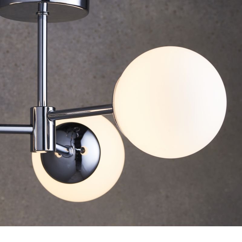 Bathroom Lights - Vetro - LED White Glass & Polished Chrome 3 Light Semi Flush Endon-Collection-76299 - Vetro - LED White Glass & Polished Chrome 3 Light Semi Flush