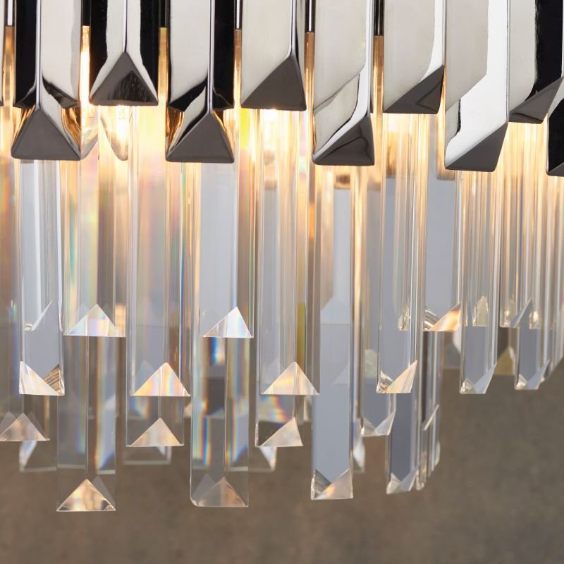Crystal & Acrylic - Valetta - Crystal & Polished Nickel 6 Light Chandelier Endon-Collection-76430 - Valetta - Crystal & Polished Nickel 6 Light Chandelier