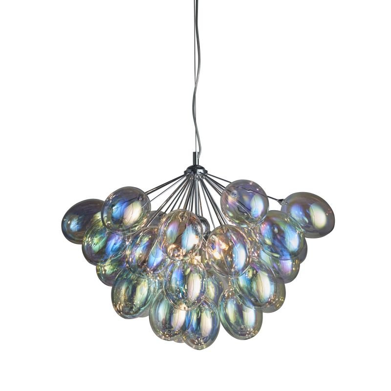 Ceiling Lights - Infinity - Multicolored Glass & Chrome 6 Light Centre Fitting Endon-Collection-76450 - Infinity - Multicolored Glass & Chrome 6 Light Centre Fitting