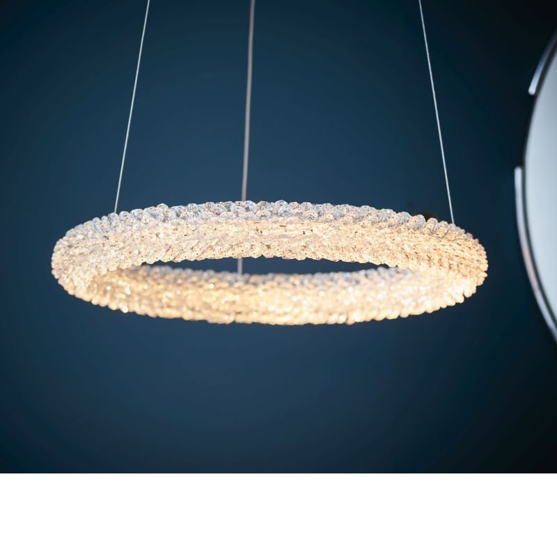 Ceiling Lights - Neve - LED Crystal & Chrome 1 Light Ring Fitting Endon-Collection-76482 - Neve - LED Crystal & Chrome 1 Light Ring Fitting