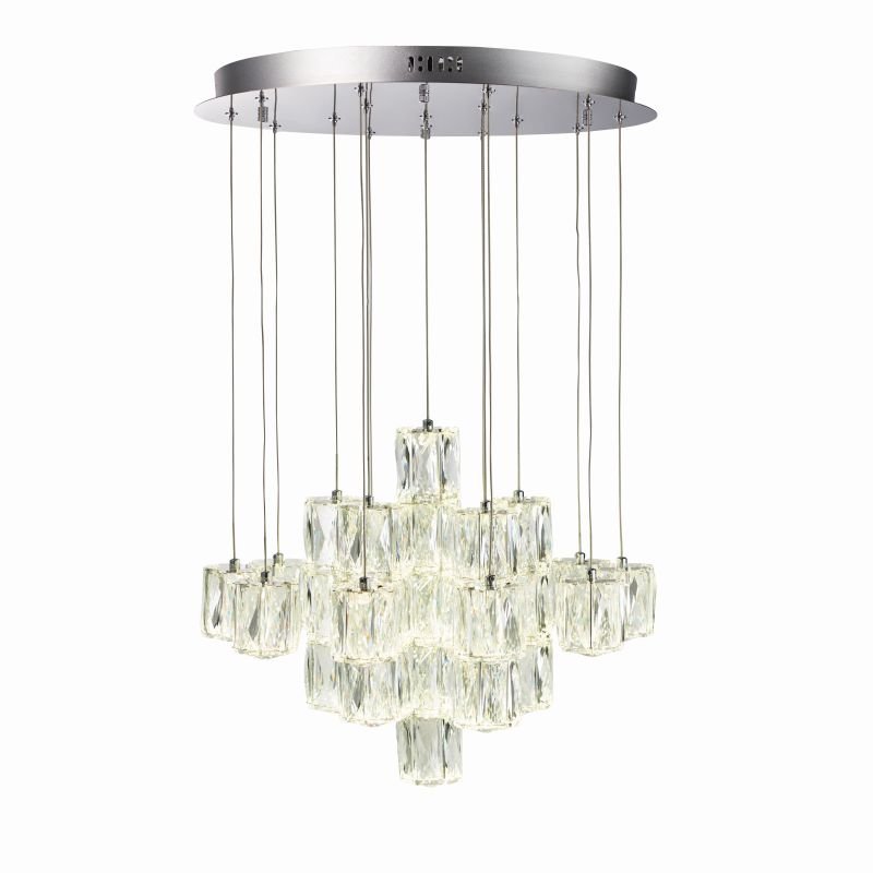 Ceiling Lights - Prisma - LED Crystal & Chrome Cluster Pendant Endon-Collection-76489 - Prisma - LED Crystal & Chrome Cluster Pendant