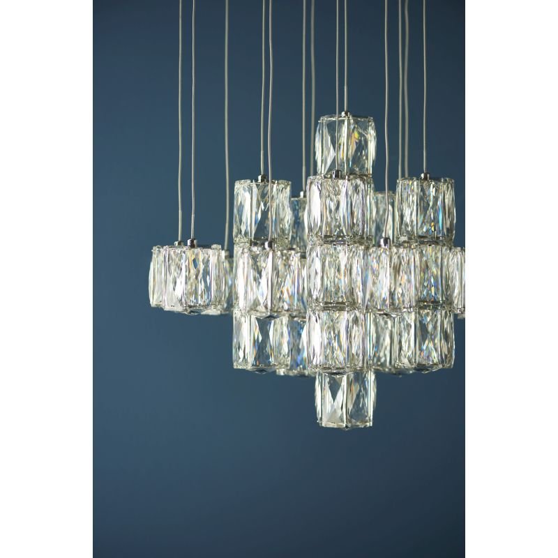 Ceiling Lights - Prisma - LED Crystal & Chrome Cluster Pendant Endon-Collection-76489 - Prisma - LED Crystal & Chrome Cluster Pendant