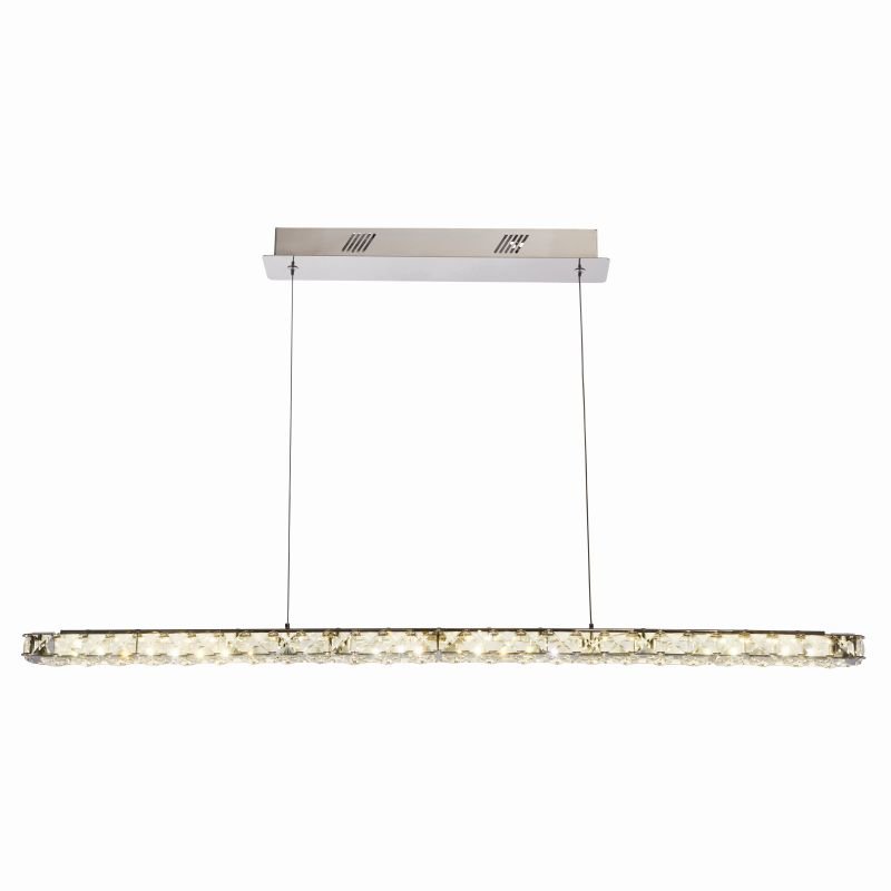 Kitchen Lights - Prisma - LED Crystal & Chrome Linear over Island Fitting Endon-Collection-76491 - Prisma - LED Crystal & Chrome Linear over Island Fitting