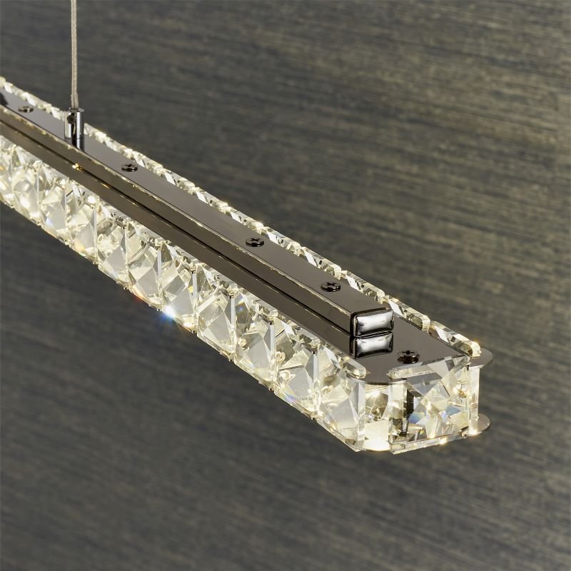 Kitchen Lights - Prisma - LED Crystal & Chrome Linear over Island Fitting Endon-Collection-76491 - Prisma - LED Crystal & Chrome Linear over Island Fitting