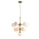Ceiling Lights - Oscar - Gloss White Glass & Brushed Gold 11 Light Centre Fitting Endon-Collection-76500 - Oscar - Gloss White Glass & Brushed Gold 11 Light Centre Fitting