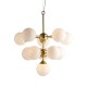 Ceiling Lights - Oscar - Gloss White Glass & Brushed Gold 11 Light Centre Fitting Endon-Collection-76500 - Oscar - Gloss White Glass & Brushed Gold 11 Light Centre Fitting