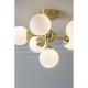 Ceiling Lights - Oscar - Gloss White Glass & Brushed Gold 6 Light Semi Flush Endon-Collection-76501 - Oscar - Gloss White Glass & Brushed Gold 6 Light Semi Flush